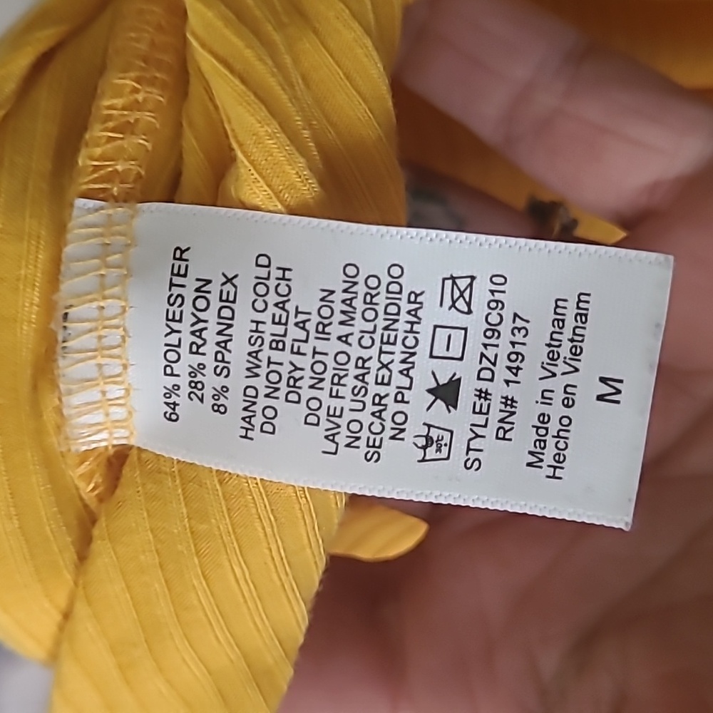 Yellow Frilly Sleeve Bodysuit - Picture 7 of 7